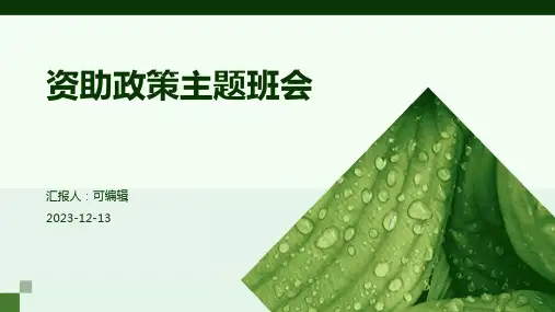 资助政策主题班会