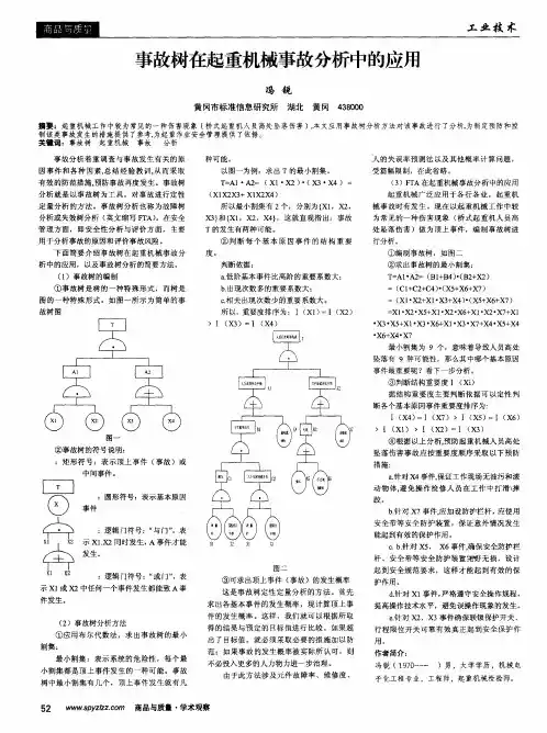事故树在起重机械事故分析中的应用