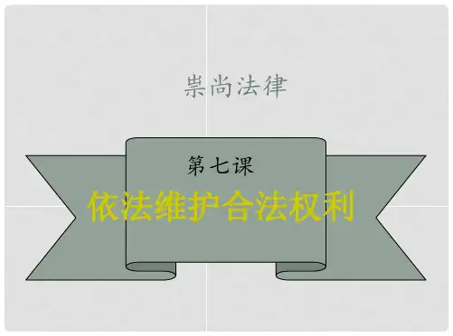九年级政治全册 7.1 依法维护合法权利课件 苏教版