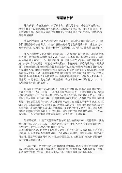 琵琶语民乐赏析