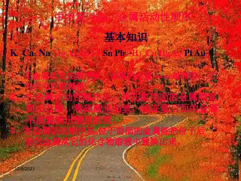 中考化学主题化复习金属活动性顺序
