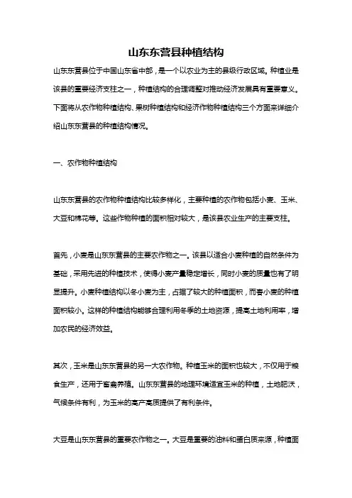 山东东营县种植结构