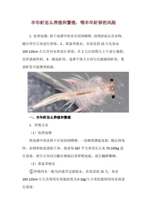 丰年虾怎么养殖和繁殖,喂丰年虾卵的风险