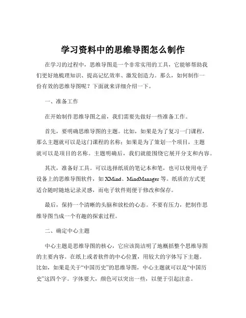 学习资料中的思维导图怎么制作