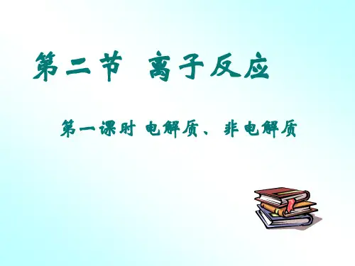 人教版2019必修第1册第一章第二节  离子反应 第一课时《电解质与非电解质》