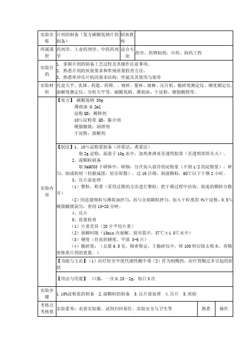 制药工程实验考核(1)