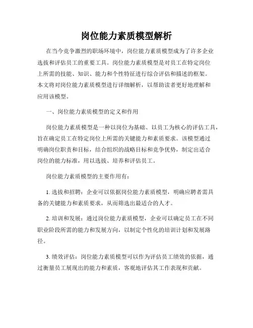岗位能力素质模型解析