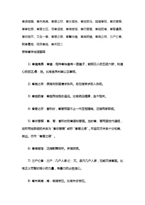 秦的四字词语