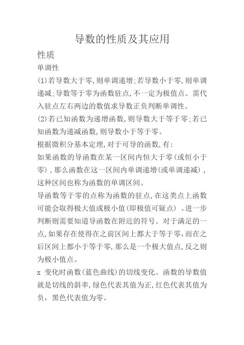 导数的性质及其应用