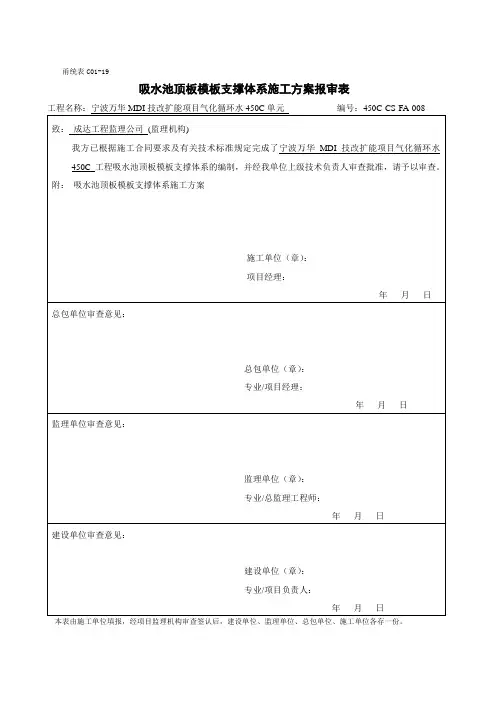 吸水池顶板模板支撑体系方案概要.doc