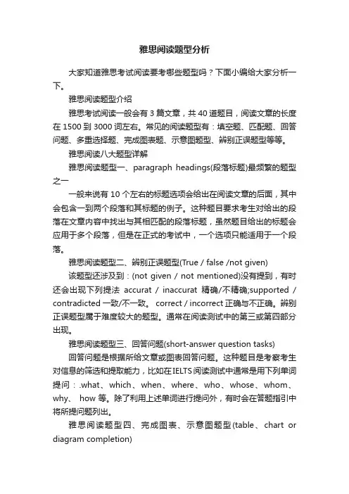 雅思阅读题型分析