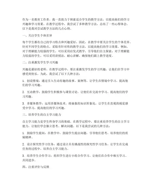 尝试教学方法心得体会