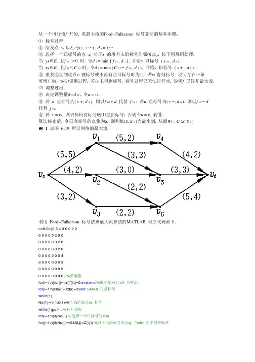 最大流算法MATLAB