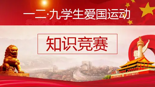 一二九爱国运动知识竞赛PPT模板