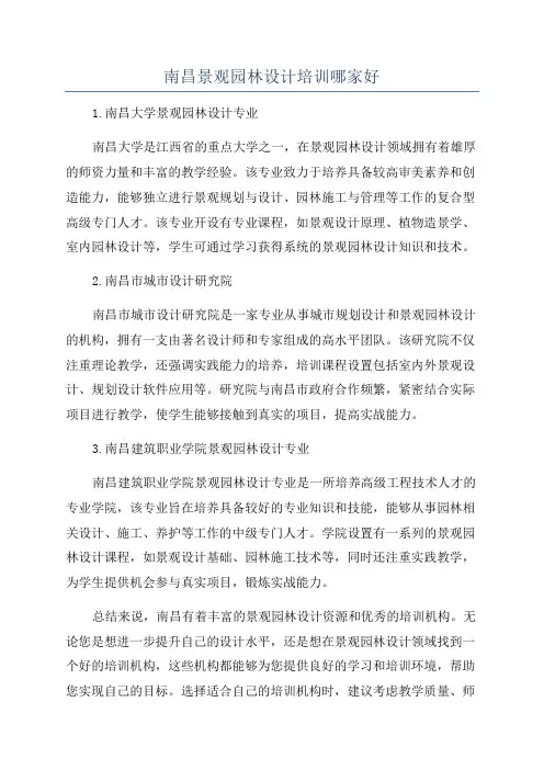 南昌景观园林设计培训哪家好