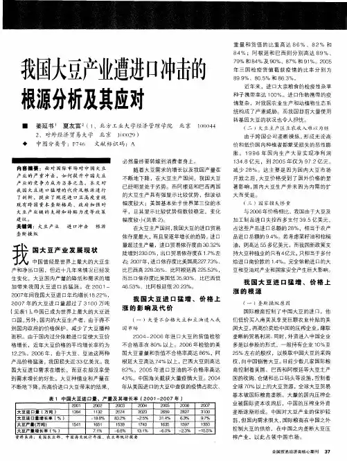 我国大豆产业遭进口冲击的根源分析及其应对