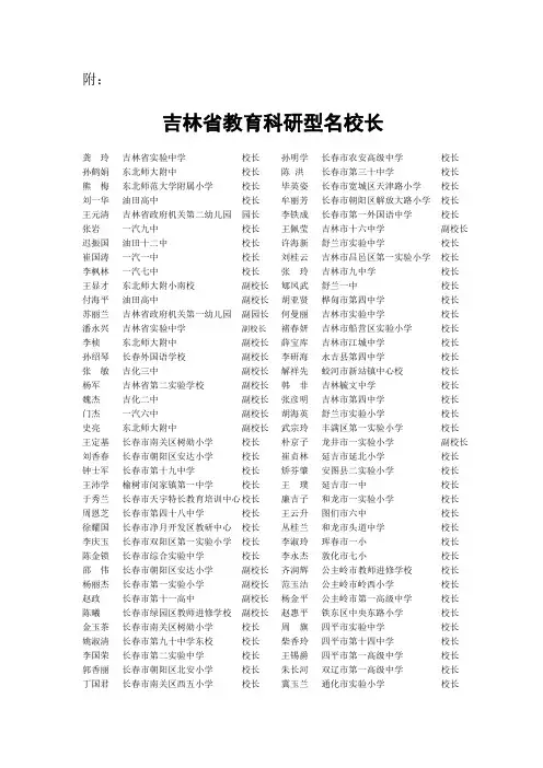 吉林省教育科研型名校长