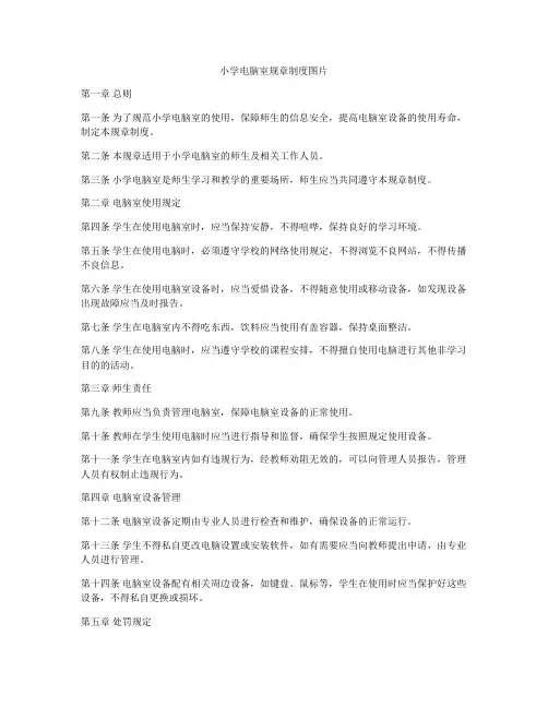 小学电脑室规章制度图片