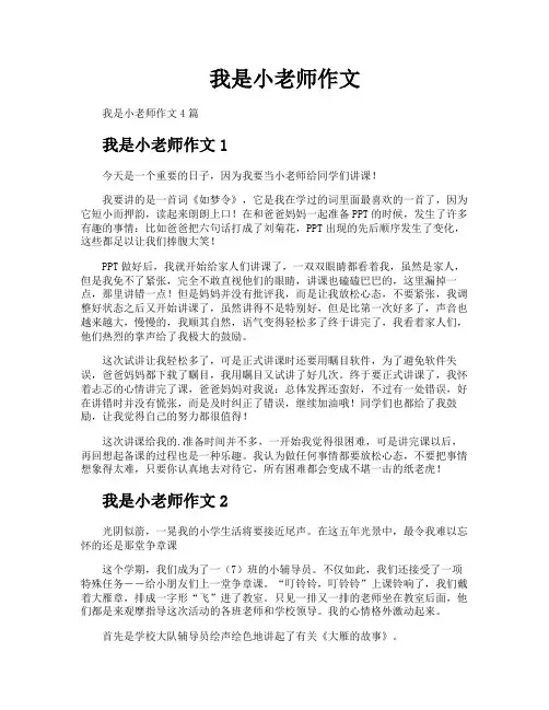 我是小老师作文