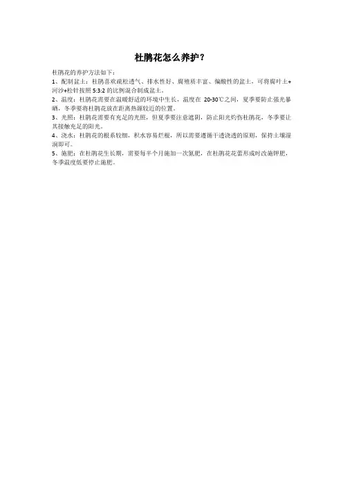 杜鹃花怎么养护？