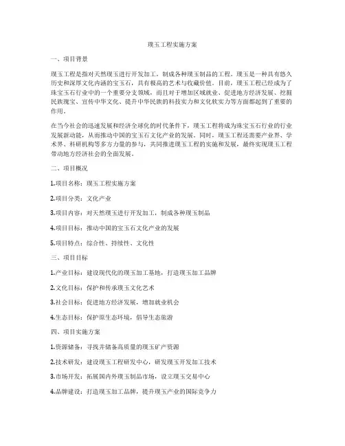 璞玉工程实施方案