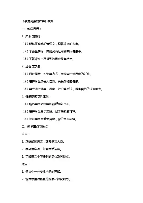 《装满昆虫的衣袋》教案