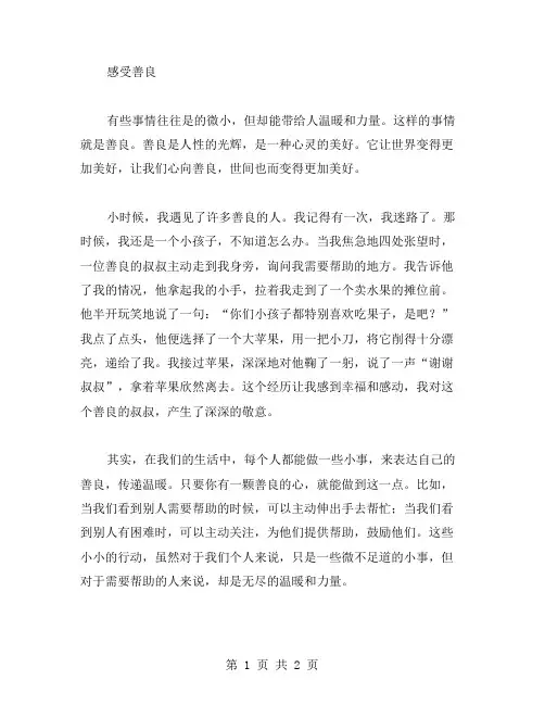 感受善良作文范文