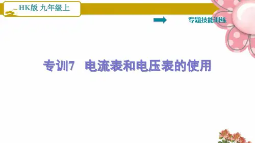 沪科版九年级物理上册专训7   电流表和电压表的使用