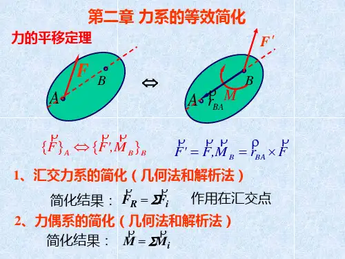 理论力学 第二章 力系的等效简化(20P) (2)