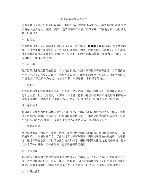 影像设备学知识点总结