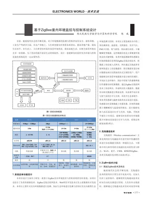 基于ZigBee室内环境监控与控制系统设计