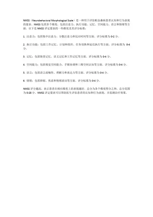 nmss评定量表