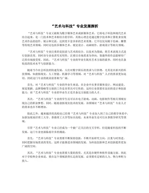 “艺术与科技”专业发展探析