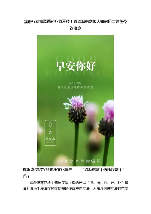 痰瘀互结痛风西药疗效不佳！看绍派伤寒传人如何用二妙茯苓饮治愈