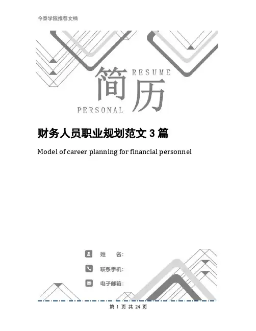 财务人员职业规划范文3篇