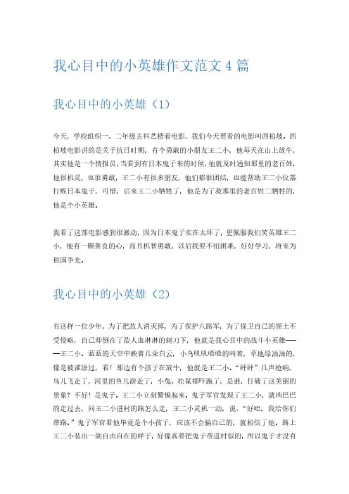 我心中的小英雄故事