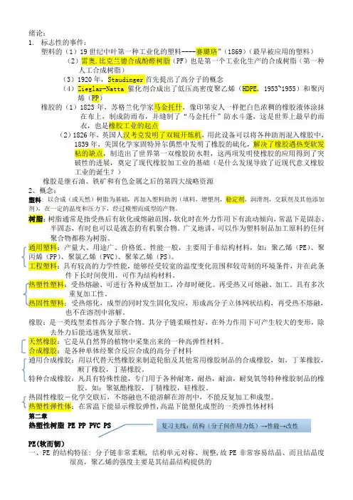 高分子材料期末重点要点