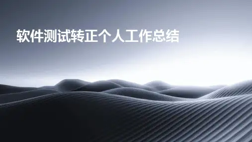 软件测试转正个人工作总结PPT