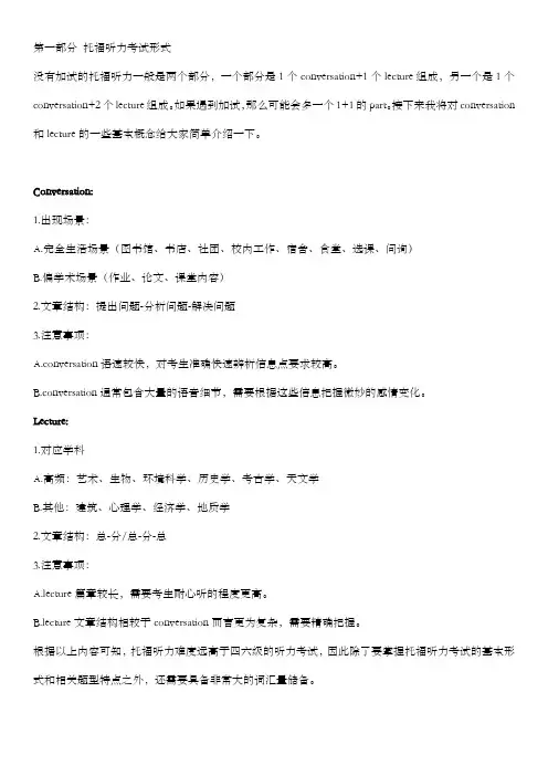 托福听力题目类型