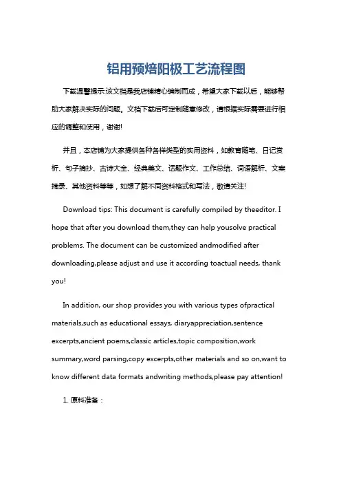 铝用预焙阳极工艺流程图