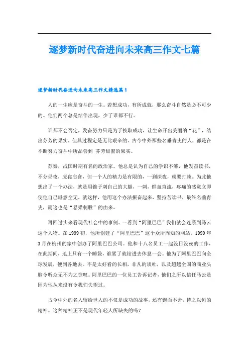 逐梦新时代奋进向未来高三作文七篇