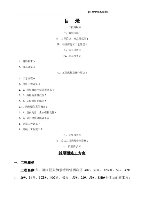 斜坡屋面施工方案(调整新方案)