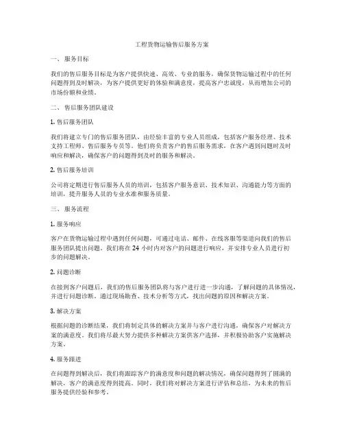 工程货物运输售后服务方案