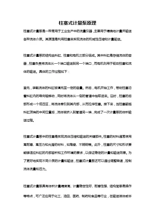 柱塞式计量泵原理