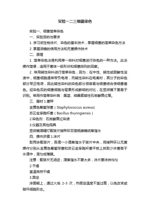 实验一二三细菌染色