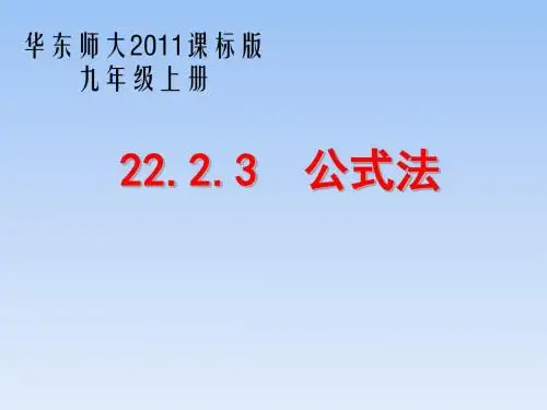 华东师大版九年级数学上册《22章 一元二次方程  22.2 一元二次方程的解法  公式法》精品课件_17