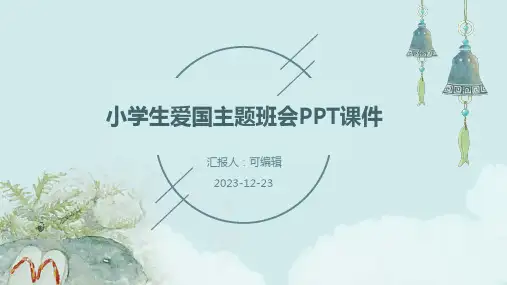 小学生爱国主题班会ppt课件