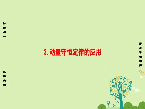 高中物理第1章碰撞与动量守恒3动量守恒定律的应用课件教科版选修3-5