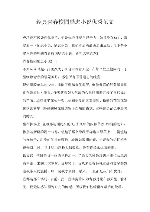高中记叙文经典青春校园励志小说优秀范文