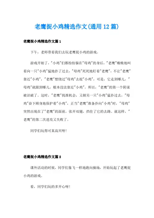 老鹰捉小鸡精选作文(通用12篇)